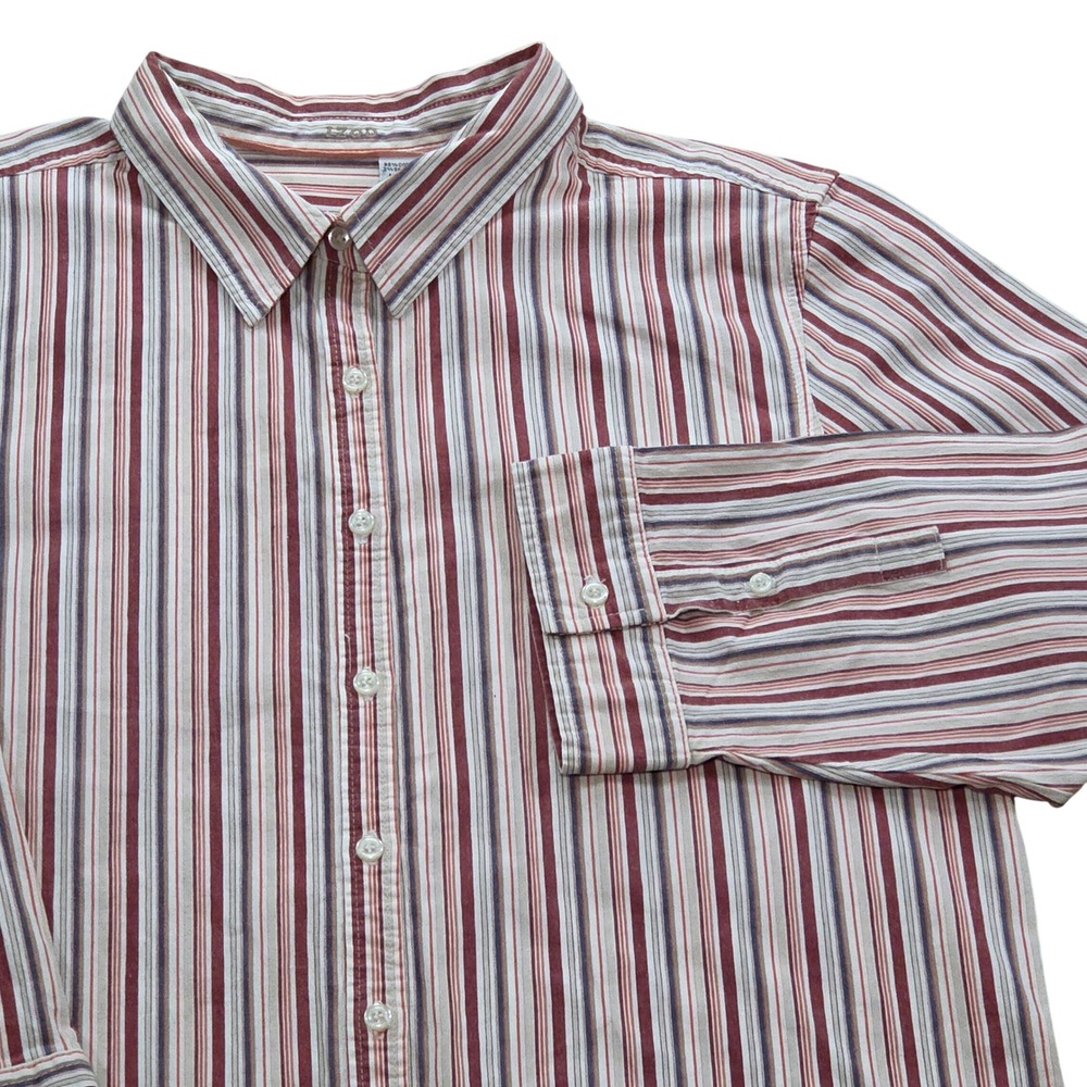 IZOD Striped Button Up Shirt‎ 3/4 Sleeve Casual Top Blouse Womens XL